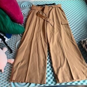 NWT Brown worthington high rise wide leg cargo pants